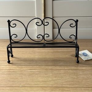 Louis Dionne Metal Wire Black Bench For Collectible Figure Display Hand Cfafted